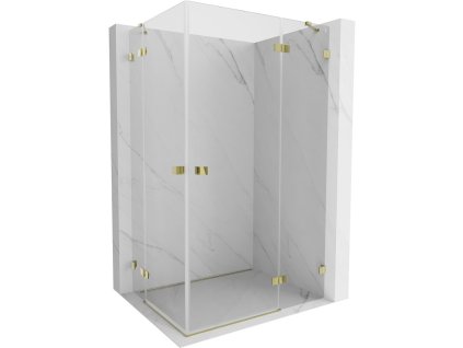 MEXEN/S - Lunar Duo sprchový kout dveře křídlové pravá 105 x 85, transparent, zlato 834-105P-085L-50-00