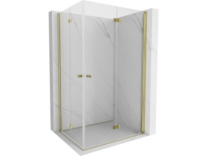 MEXEN/S - Mist-F Duo sprchový kout skládací dveře pravá 110 x 120, transparent, zlato kartáčovaná 8A6-110L-120P-55-00