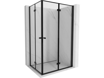 MEXEN/S - Mist-F Duo sprchový kout skládací dveře pravá 110 x 120, černá okraj, černá 8A6-110L-120P-70-70