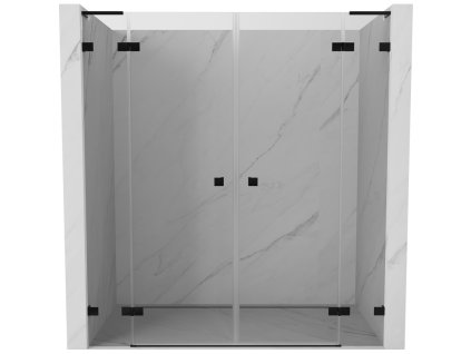 MEXEN/S - Lunar L Duo sprchové dveře křídlové 180, transparent, černá 834DL-180-000-70-00