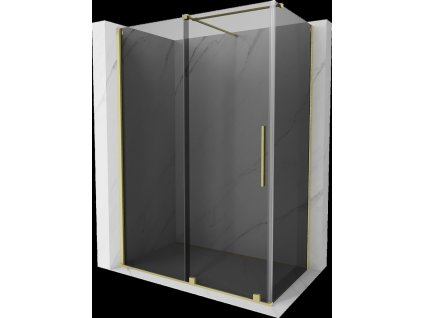 MEXEN/S - Velar sprchový kout, posuvné dveře 150 x 80, grafit, zlato kartáčovaná 871-150-080-41-55