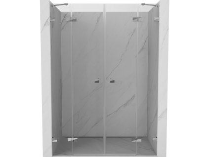 MEXEN/S - Lunar Duo sprchové dveře křídlové 160, transparent, chrom 834D-160-000-01-00