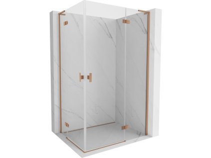 MEXEN/S - Mist-H L Duo sprchový kout dveře křídlové 90 x 120, transparent, měď kartáčovaná 8A5L-090L-120P-65-00