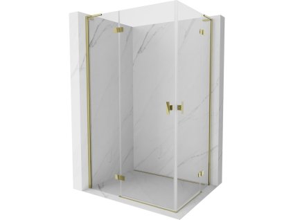 MEXEN/S - Mist-H L Duo sprchový kout dveře křídlové 115 x 90, transparent, zlato 8A5L-115L-090P-50-00