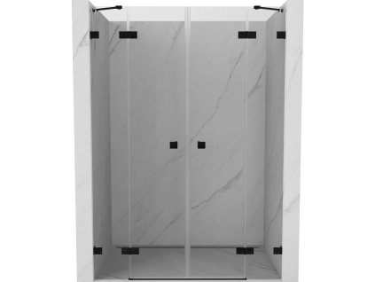 MEXEN/S - Lunar Duo sprchové dveře křídlové 150, transparent, černá 834D-150-000-70-00