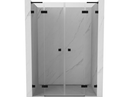 MEXEN/S - Lunar L Duo sprchové dveře křídlové 140, transparent, černá 834DL-140-000-70-00