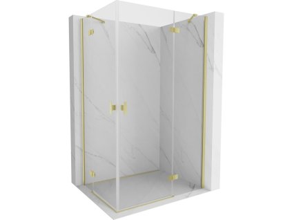 MEXEN/S - Mist H Duo sprchový kout dveře křídlové 90 x 120, transparent, zlato kartáčovaná 8A5-090L-120P-55-00