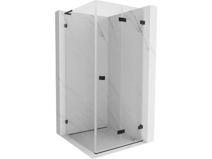 MEXEN/S - Lunar-F L sprchový kout skládací dveře pravá 100 x 100, transparent, černá 836L-100-100-70-00-P