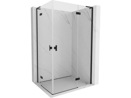MEXEN/S - Mist-H L Duo sprchový kout dveře křídlové 80 x 120, transparent, černá 8A5L-080L-120P-70-00