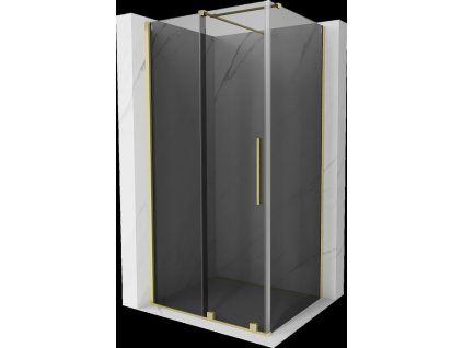MEXEN/S - Velar sprchový kout, posuvné dveře 100 x 85, grafit, zlato kartáčovaná 871-100-085-41-55
