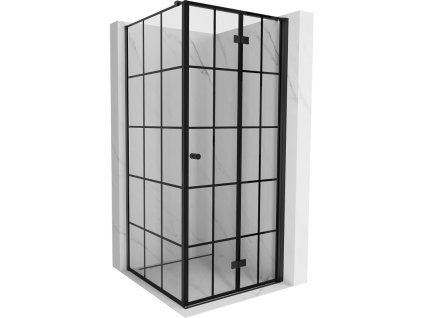 MEXEN/S - Mist-F sprchový kout skládací dveře pravá 120 x 120, černá kratka, černá 8A6T-120-120-70-77-P
