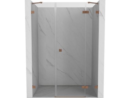 MEXEN/S - Lunar sprchové dveře křídlové pravé 140, transparent, měď kartáčovaná 834S-140-050-65-00-P