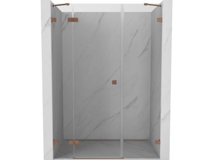 MEXEN/S - Lunar sprchové dveře křídlové levé 135, transparent, měď kartáčovaná 834S-135-050-65-00-L