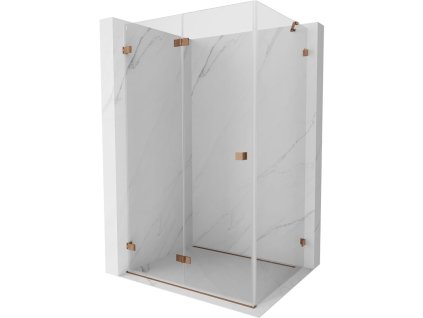 MEXEN/S - Lunar-F sprchový kout skládací dveře levá 90 x 80, transparent, różowe złot 836-090-080-60-00-L