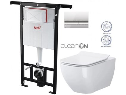 Předstěnový instalační systém s chromovým tlačítkem M1721 + WC CERSANIT CLEANON VIRGO + SEDÁTKO AM102/1120 M1721 ME1