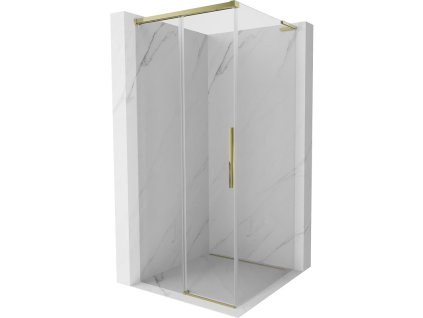 MEXEN/S - Rox L sprchový kout posuvný 95 x 95, transparent, zlato 8C2L-095-095-50-00