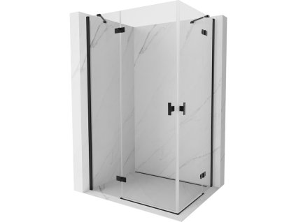 MEXEN/S - Mist H Duo sprchový kout dveře křídlové 110 x 80, transparent, černá 8A5-110L-080P-70-00