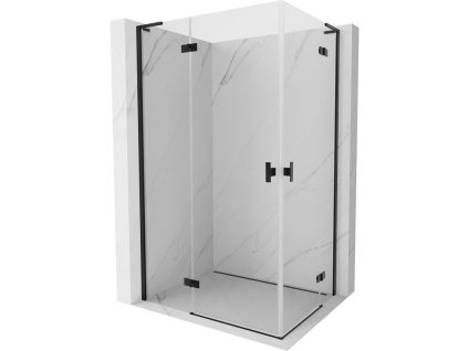 MEXEN/S - Mist-H L Duo sprchový kout dveře křídlové 85 x 80, transparent, černá 8A5L-085L-080P-70-00