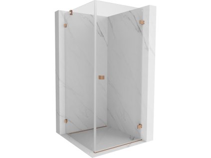 MEXEN/S - Lunar-B sprchový kout dveře křídlové pravá 100 x 100, transparent, měď kartáčovaná 832-100-100-65-00-P