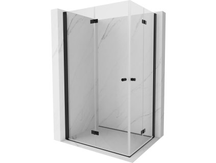 MEXEN/S - Mist-F Duo sprchový kout skládací dveře levá 90 x 75, transparent, černá 8A6-090L-075P-70-00