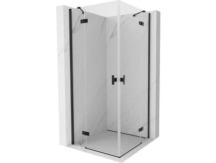 MEXEN/S - Mist H Duo sprchový kout dveře křídlové 90 x 90, transparent, černá 8A5-090L-090P-70-00