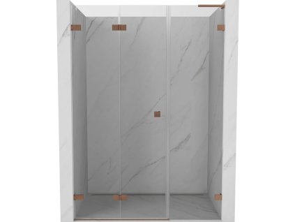 MEXEN/S - Lunar-F L skládací sprchové dveře levé 120, transparent, měď kartáčovaná 836SL-120-050-65-00-L