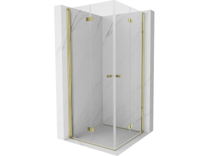 MEXEN/S - Mist-F Duo sprchový kout skládací dveře 70 x 70, transparent, zlato 8A6-070L-070P-50-00