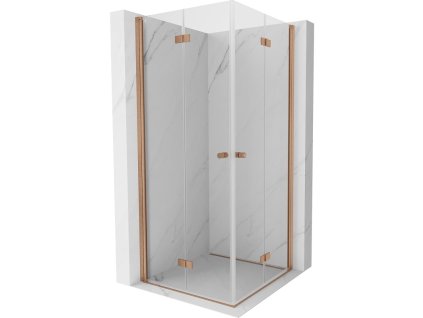 MEXEN/S - Mist-F Duo sprchový kout skládací dveře 70 x 70, transparent, měď kartáčovaná 8A6-070L-070P-65-00