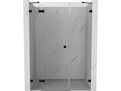 MEXEN/S - Lunar sprchové dveře křídlové levé 155, transparent, černá 834S-155-050-70-00-L