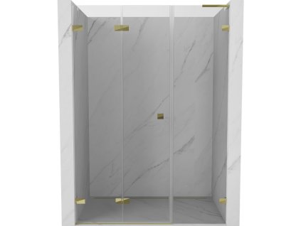 MEXEN/S - Lunar-F L skládací sprchové dveře levé 145, transparent, zlatá 836SL-145-050-50-00-L