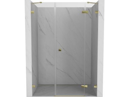 MEXEN/S - Lunar sprchové dveře křídlové pravé 145, transparent, zlatá 834S-145-050-50-00-P
