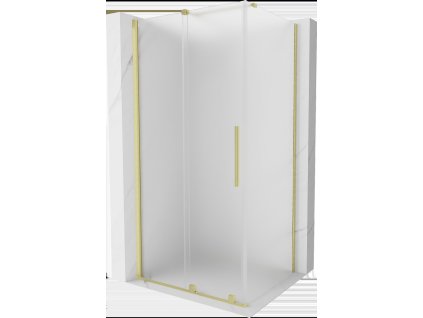 MEXEN/S - Velar sprchový kout, posuvné dveře 90 x 70, dekor, zlato kartáčovaná 871-090-070-31-55