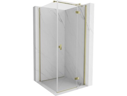 MEXEN/S - Mist H T sprchový kout dveře křídlové pravá 110 x 110, transparent, zlato 8A5T-110-110-50-00-P
