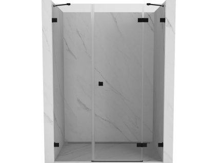 MEXEN/S - Lunar sprchové dveře křídlové pravé 150, transparent, černá 834S-150-050-70-00-P