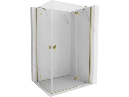 MEXEN/S - Mist H Duo sprchový kout dveře křídlové 75 x 85, transparent, zlato 8A5-075L-085P-50-00