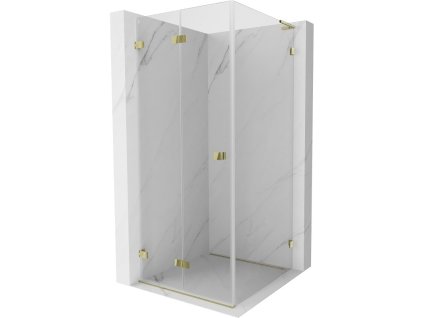 MEXEN/S - Lunar-F L sprchový kout skládací dveře levá 70 x 70, transparent, zlato 836L-070-070-50-00-L