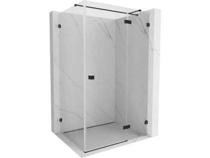 MEXEN/S - Lunar T sprchový kout dveře křídlové pravá 70 x 80, transparent, černá 834T-070-080-70-00-P