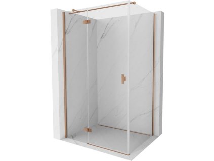 MEXEN/S - Mist H T sprchový kout dveře křídlové levá 105 x 100, transparent, měď kartáčovaná 8A5T-105-100-65-00-L