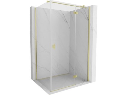 MEXEN/S - Mist H T sprchový kout dveře křídlové pravá 115 x 95, transparent, zlato kartáčovaná 8A5T-115-095-55-00-P