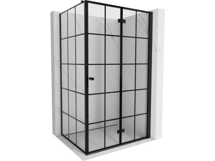 MEXEN/S - Mist-F sprchový kout skládací dveře pravá 100 x 95, černá kratka, černá 8A6T-100-095-70-77-P