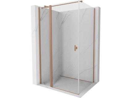 MEXEN/S - Mist T sprchový kout dveře křídlové 115 x 120, transparent, měď kartáčovaná 8A4T-115-120-65-00