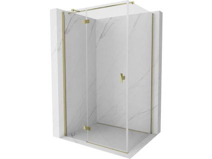 MEXEN/S - Mist H T sprchový kout dveře křídlové levá 100 x 95, transparent, zlato 8A5T-100-095-50-00-L