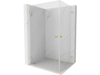 MEXEN/S - Lunar-B Duo sprchový kout dveře křídlové 95 x 80, transparent, zlato kartáčovaná 832-095L-080P-55-00