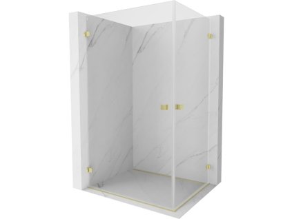 MEXEN/S - Lunar-B Duo sprchový kout dveře křídlové 90 x 85, transparent, zlato kartáčovaná 832-090L-085P-55-00