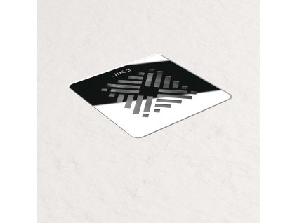 JIKA Padana - sprchová vanička, čtvercová, litý mramor, vč. nerez krytky sifonu (H213936...0001), Bílá matná se strukturou břidlice (H213936R100001)