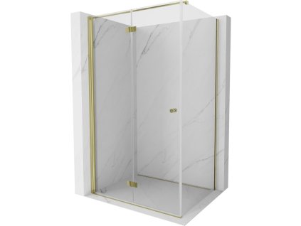 MEXEN/S - Mist-F sprchový kout skládací dveře levá 75 x 110, transparent, zlato 8A6T-075-110-50-00-L
