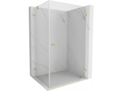 MEXEN/S - Lunar-B L sprchový kout dveře křídlové pravá 100 x 80, transparent, zlato kartáčovaná 832L-100-080-55-00-P