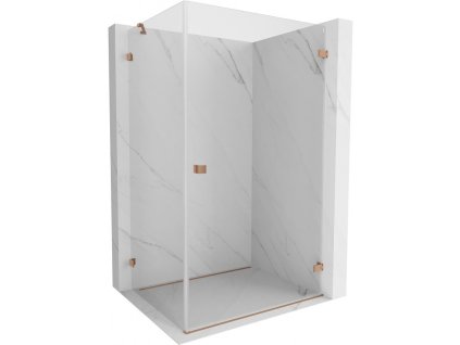 MEXEN/S - Lunar-B sprchový kout dveře křídlové pravá 90 x 70, transparent, měď kartáčovaná 832-090-070-65-00-P