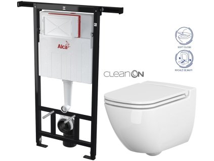 ALCA Jádromodul - předstěnový instalační systém bez tlačítka + WC CERSANIT CLEANON CASPIA + SEDÁTKO AM102/1120 X CP1