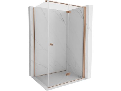 MEXEN/S - Mist-F sprchový kout skládací dveře pravá 95 x 75, transparent, měď kartáčovaná 8A6T-095-075-65-00-P